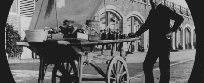 Oyster seller, Brighton seafront arches. Brighton seaside history fishing history